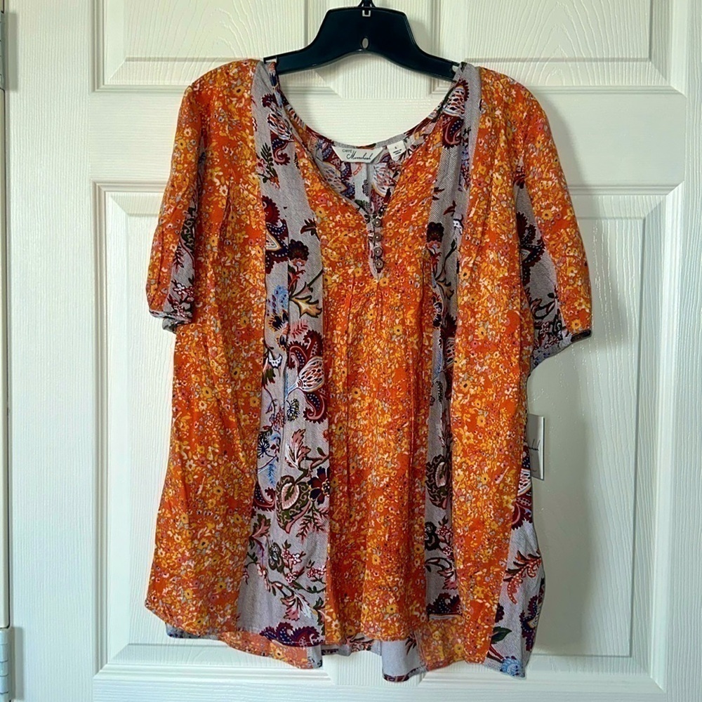 Caffe Marrakesh Floral Blouse Sz L